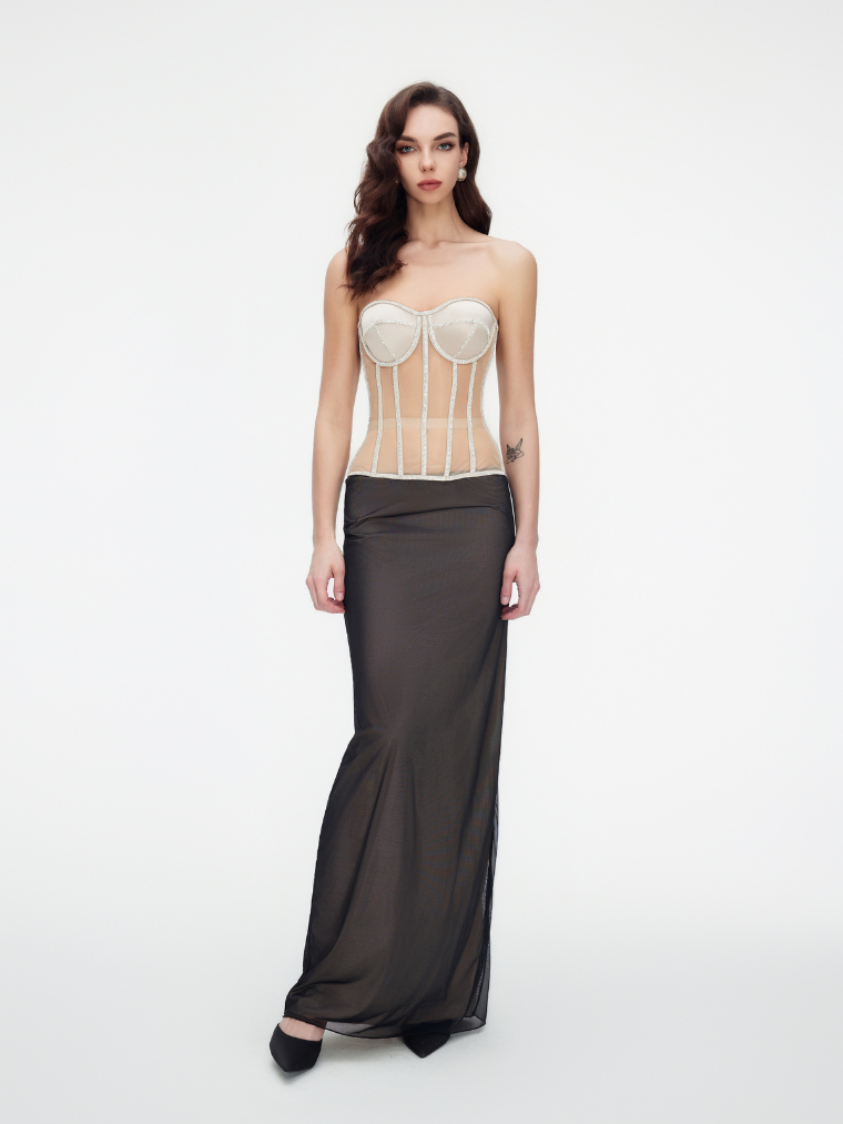 Secret form bra with rhinestones