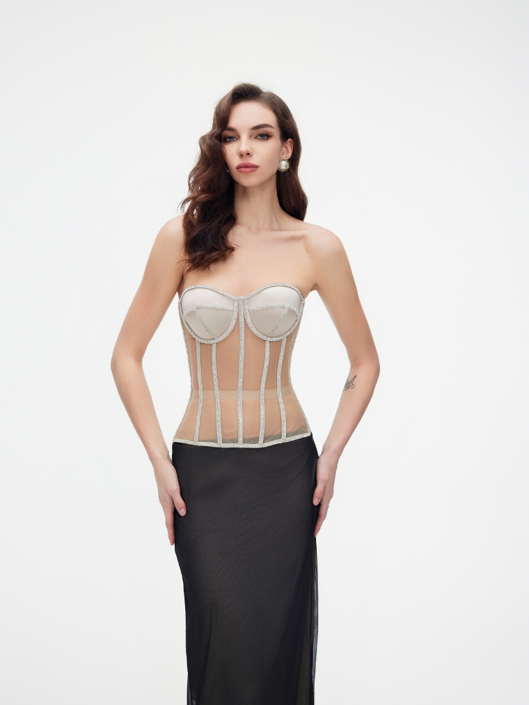 Secret form bra with rhinestones
