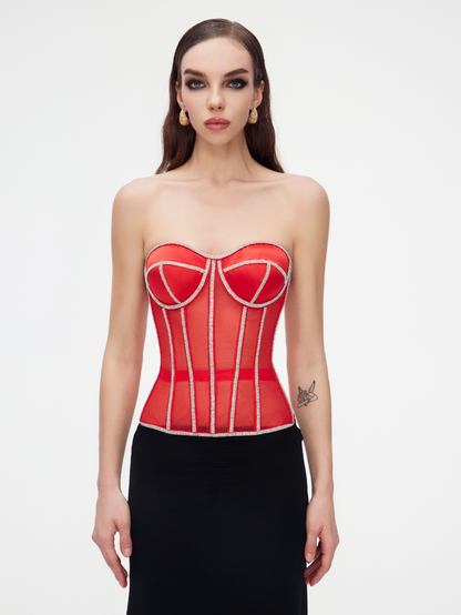 Secret form bra with rhinestones