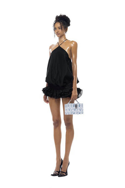 Coastal Kiss Halter Backless Mini Dress