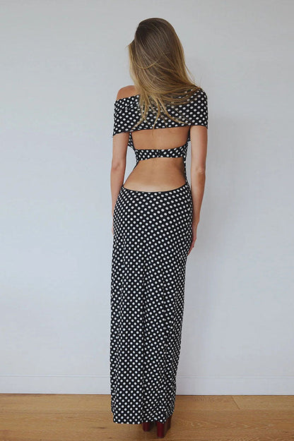 Spring Summer Polka Dot Women’s Midi Dress