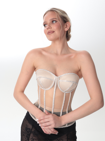 Secret form bra with rhinestones