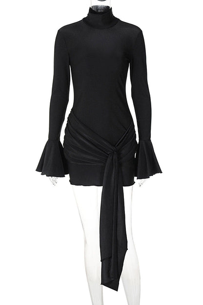 Minimalist Charm Solid Color Slim Dress